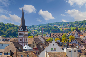 Obraz premium City Schaffhausen, Switzerland. Historical center. Top view