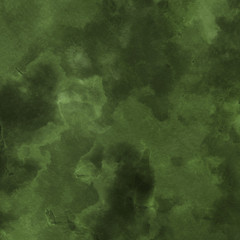 Green ink and watercolor textures on white paper background. Paint leaks and ombre effects. Hand painted abstract image.