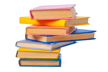 pile of books isolated on white background