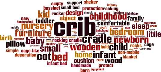 Obraz premium Crib word cloud