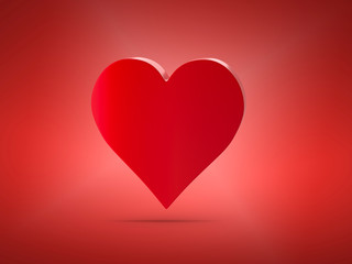 Obraz na płótnie Canvas Red heart. Symbol of love. Volumetric 3D heart. 3d render, 3D image, 3D model