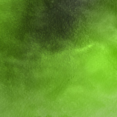 Green ink and watercolor textures on white paper background. Paint leaks and ombre effects. Hand painted abstract image.