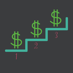 Timeline infographic.Dollar sign icon.