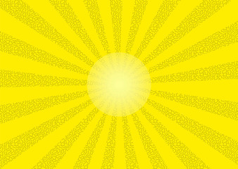 Shining sun in retro style as graphics