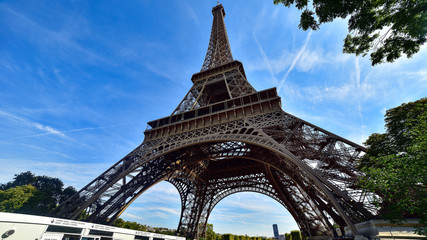Eiffel Tower in Paris view from below