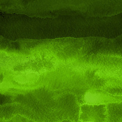 Green ink and watercolor textures on white paper background. Paint leaks and ombre effects. Hand painted abstract image.