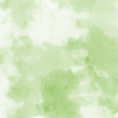 Green ink and watercolor textures on white paper background. Paint leaks and ombre effects. Hand painted abstract image.