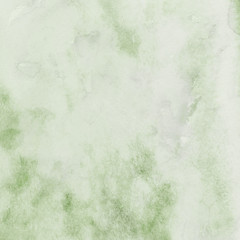 Green ink and watercolor textures on white paper background. Paint leaks and ombre effects. Hand painted abstract image.
