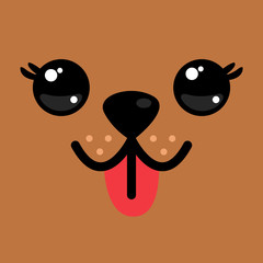 Fototapeta premium Logo of Dog face brown color.