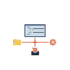 Web and app development programming, coding, programming languages, flat illustration concept. Modern vector illustration. - Vector