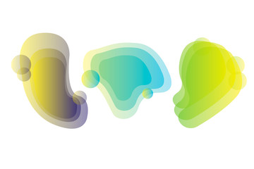 Fototapeta premium Set abstract colorful liquid geometric shape. fluid gradient design for banner, card, brochure. Isolated waves. Vector illustration