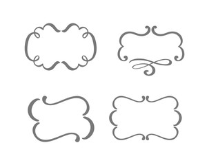 Vector vintage set of border frames engraving with retro ornament in antique rococo style decorative design