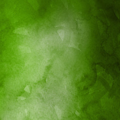 Green ink and watercolor textures on white paper background. Paint leaks and ombre effects. Hand painted abstract image.