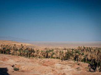 desert landscape view in garmeh oasis southern iran