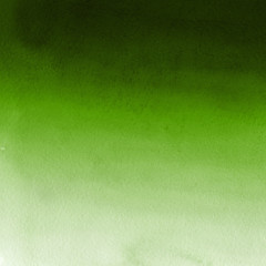 Green ink and watercolor textures on white paper background. Paint leaks and ombre effects. Hand painted abstract image.