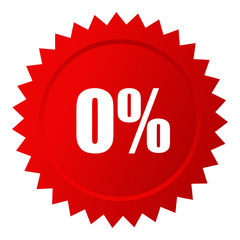 Zero percent red vector tag