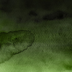 Green ink and watercolor textures on white paper background. Paint leaks and ombre effects. Hand painted abstract image. © artistmef