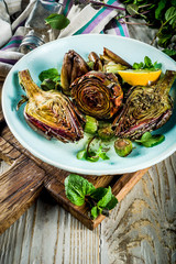 Cooked baked artichoke