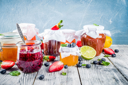 Assortment Of Berry And Fruit Jams