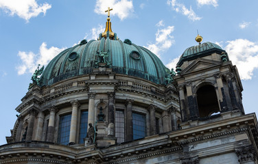 View of the Cathedral from the river Spree, Berliner Dom in Berlin, Germany