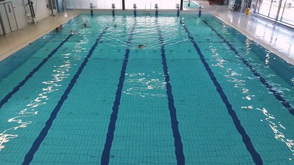 Large indoor pool. People are free to swim in the pool