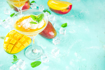 Tropical mango margarita cocktails