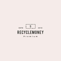 money cashflow recycle logo vector icon illustration