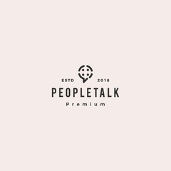 people family group community chat talk bubble logo vector icon