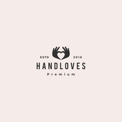 hand love logo vector illustration