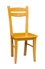 wooden chair isolated on white with clipping path