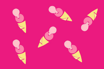Ice cream in bright cartoon style.