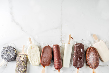 Stack of various popsicle ice cream