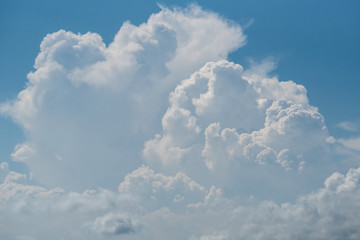 A process of convective cloud from cumulus to towering cumulus and cumulonimbus cloud