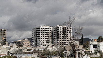 la ville  Alep en syrie après sa destruction