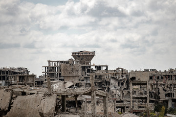 la ville  Alep en syrie après sa destruction