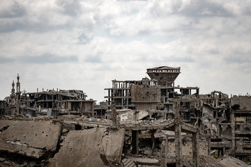 la ville  Alep en syrie après sa destruction