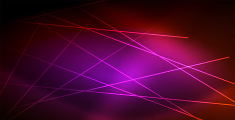 Neon glowing wave, magic energy and light motion background