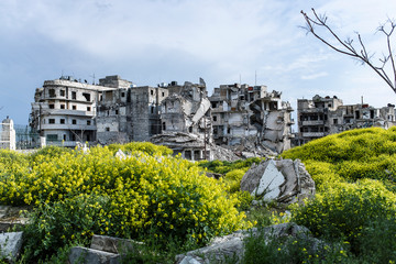 la ville  Alep en syrie après sa destruction