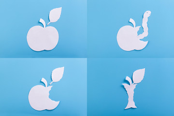 paper art of process of eating