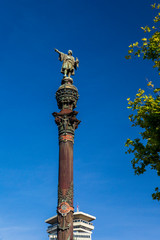 The Monument of Christopher Columbus in Barcelona, Spain in Europe
