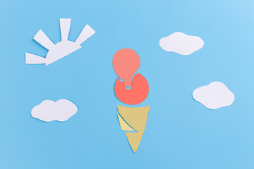 tropical ice cream with fruits