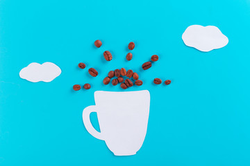 coffee cup and sun above it