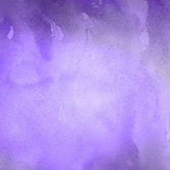 Violet ink and watercolor textures on white paper background. Paint leaks and ombre effects. Hand painted abstract image.