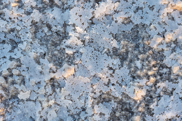 Close up of salt of the salt plains of Asale Lake in the Danakil Depression in Ethiopia, Africa