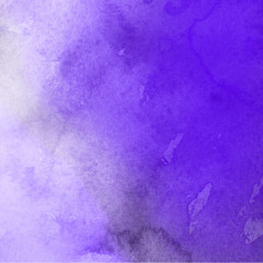 Violet ink and watercolor textures on white paper background. Paint leaks and ombre effects. Hand painted abstract image.