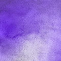 Violet ink and watercolor textures on white paper background. Paint leaks and ombre effects. Hand painted abstract image.