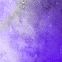 Violet ink and watercolor textures on white paper background. Paint leaks and ombre effects. Hand painted abstract image.