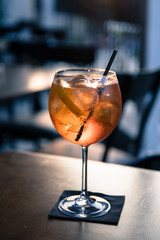 cold cocktail on a bar