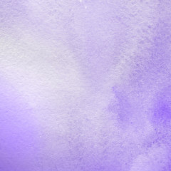 Violet ink and watercolor textures on white paper background. Paint leaks and ombre effects. Hand painted abstract image.