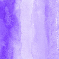 Violet ink and watercolor textures on white paper background. Paint leaks and ombre effects. Hand painted abstract image.